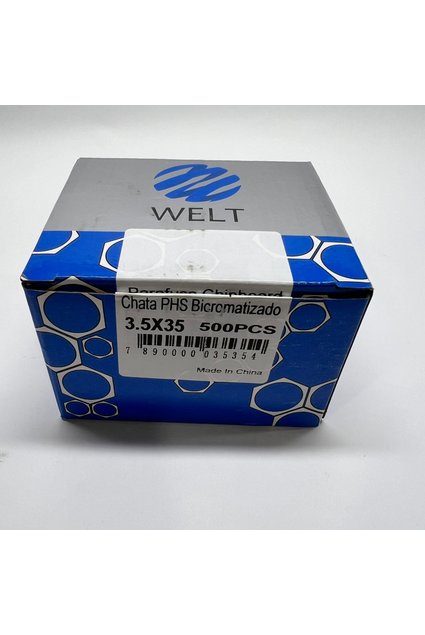 Caixa de Parafuso Chipboard Cabeça Chata Phs - Welt 3,5x25